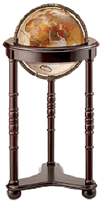 bronze cartography globe on tri stand